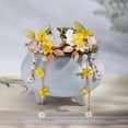 thumbnail image 4 of Vintage Flower Hair Clips, A Pair of Yellow Osmanthus Decorative Hair Clips Tassel Pearl Hair Barrettes, Wedding Hair Pins Hair Accessories for Women Girls Bride Bridesmaid, 4 of 4