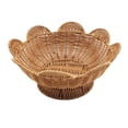 thumbnail image 5 of 12.2 Inch Woven Wicker Bowl with Wavy Edges, Home Decor Storage Basket for Table & Countertop - Brown, 5 of 6