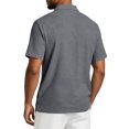 thumbnail image 5 of Fabrcox Mens Short Sleeve Polo Shirts Collared Henley Linen T Shirts for Men Lightweight Relaxed Fit Color Block Vacation Outdoor Mens Golf Shirt Gray L, 5 of 7