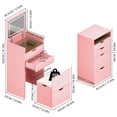 thumbnail image 2 of Dressing Table and Stool, 3-in-1 Multifunctional Dressing Table Set, Featuring Three-color Lighting Modes, HD Mirror, Two Sliding Drawers, and a Hidden Storage Stool., 2 of 3