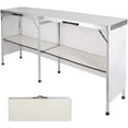 thumbnail image 2 of REDCAMP Extra Long Portable Bar Table with Bar Skirts and Storage Shelf, Pop-Up Bar Table for Party, Patio, 78"x33.5"x15", White, 2 of 8