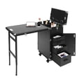 thumbnail image 3 of Portable Manicure Table Nail Desk Rolling Cabinet W/ Drawer, Remote Control, 3 of 21