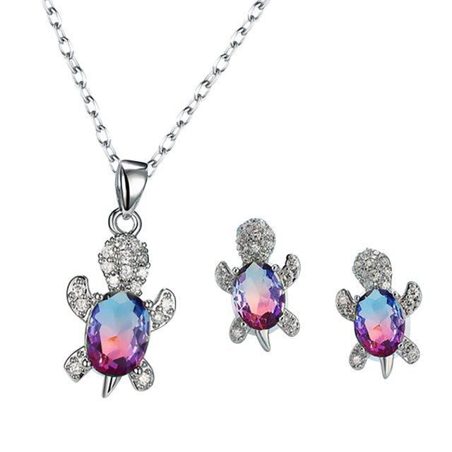 Animal Ornamento Collar Set Tortuga Pendientes Serie Juegos de Joyas