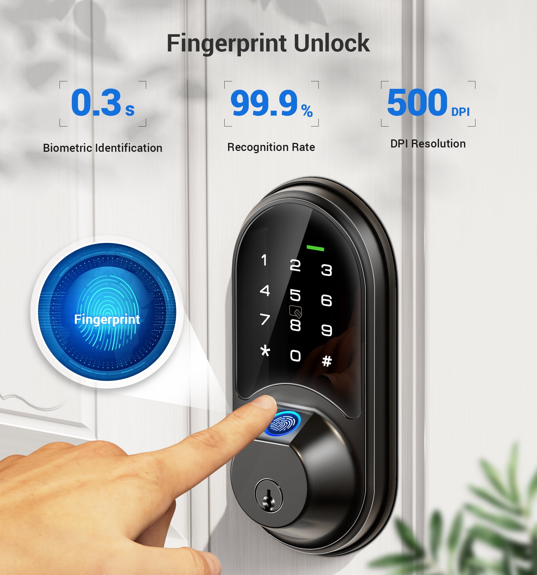 Alexa Devices For Home 2025 Veise 7-in-1 Smart Door Lock - Fingerprint ...