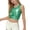Green, variant on Girls Shiny Metallic Tank Tops Summer Sleeveless Ruffle Trim Crop Top Vest Belly Dance Sparkly Stage Y2k Outfits( Gold, 7-8 Years )