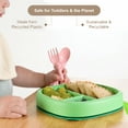 thumbnail image 4 of Made in USA Toddler Utensil Set (2 Pack) & Board Book - Spoon & Fork for Kids, Self-Standing 3D Ergonomic Cat & Dog Handles, BPA-free, Dishwasher Safe (Pink), 4 of 9
