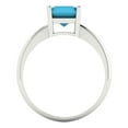 thumbnail image 4 of Clara Pucci 14K White Gold 2.5ct Turquoise Solitaire Ring for Women, 4 of 8