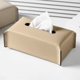 thumbnail image 3 of Taotanxi Tissue Box Cover, PU Leather Rectangular Tissue Box Holder with Magnetic Bottom Cover for Facial Tissues/Napkins, Office & Living Room Decor Box (Beige), 3 of 6