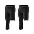 thumbnail image 5 of One Leg Compression Capri Tights Pants 2 Packs White Black 2 Colors Men's 3/ 4 Athletic Base Layer Underwear, 5 of 9