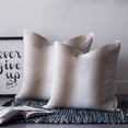 thumbnail image 2 of 24x24 Pillow Covers Set of 2, White Brown Throw Pillow Covers Decorative Couch Cushion Case, Modern Gradient Vertical Stripes Geometric Microfiber Square Pillowcases for Bedroom Car Living Room, 2 of 7