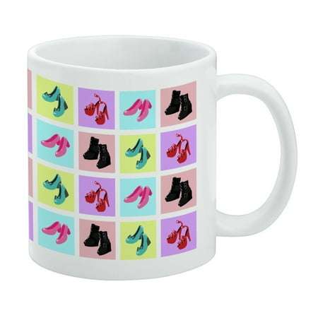 

Cute Shoes Pattern Heels Boots Wedges Maryjanes Set White Mug