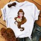 thumbnail image 3 of Ropa Kawaii de princesa de Disney para mujer, camisetas de verano para mujer, camisetas gráficas de dibujos animados Harajuku para chica, camiseta bonita, blusas para mujer, 3 of 5