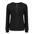 thumbnail image 5 of Antinious Womens Half Zip Cropped Pullove Long Sleeve Solid Casual Tops,Winter Sweatshirt for Women,Going Out Tops for Women,Black,XXL, 5 of 5