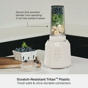 Thyme & Table Countertop Blender Duo, 1100W, 57oz Tritan Pitcher, 6-Point Stainless Steel Blade, 25oz To-Go Cup with Smart Seal™ Lid and Straw, Sand White