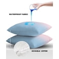 thumbnail image 5 of Outdoor Throw Pillow Cover Modern Abstract Ombre Color Art Waterproof Cushion Covers 2 Pack Minimalist Pink Blue Gradient Pillow Cases Home Decoration for Patio Garden Couch Sofa, 5 of 7