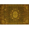 thumbnail image 1 of Ahgly Company Machine Washable Indoor Rectangle Medallion Yellow Traditional Area Rugs, 2' x 3', 1 of 4