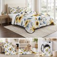 thumbnail image 6 of King Quilt Set 96''x106'', Sunflower Lightweight Summer Bedspread Coverlet Set with 2 Pillow Shams, Spring Floral Vintage Summer Botanical Breathable All Season Quilt Bedding for Bedroom/Guest Room, 6 of 9