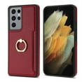 thumbnail image 5 of Allytech Galaxy S21 Ultra Case Cover Wallet, S21 Ultra Case, PU Leather with Ring Holder Stand Protective Shockproof Slim Fit Shell Phone Case Cover for Samsung Galaxy S21 Ultra - Red, 5 of 5
