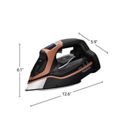 Rowenta Steam Force Pro Iron for Clothes, Stainless Steel Soleplate, 1850 Watts, Smart Screen, Handheld Iron, Black & Copper, DW9580