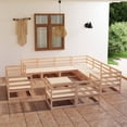 thumbnail image 1 of vidaXL 12 Piece Garden Lounge Set Solid Wood Pine, 1 of 5