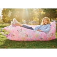 thumbnail image 4 of Three Cheers for Girls: Pink Butterfly Inflatable Lounge Chair- 6 Feet, 250 Lb. Capacity, Drawstring Carrying Bag, Teens Tweens & Girls Ages 6+, 4 of 7
