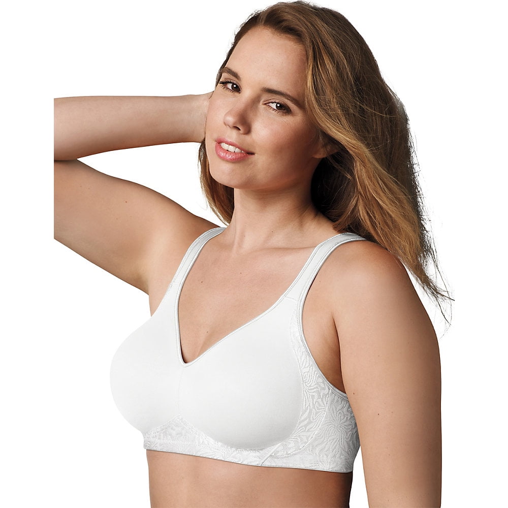 Playtex Playtex 18 Hour Seamless Smoothing Wirefree Bra, Color White, Size 42DDD PACK