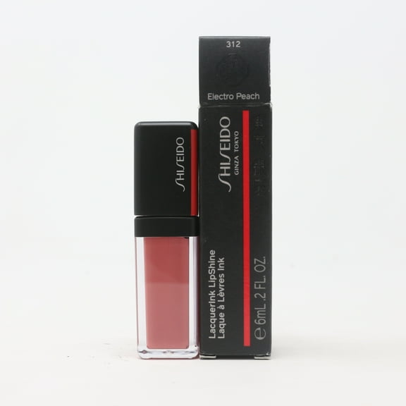Shiseido Lacquerink Lipshine 312 Electro Peach 0.2oz/6ml New With Box