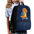 thumbnail image 3 of Uourmeti Dinosaur Pattern Backpack for Teenagers, 17 Inch Smooth Zipper Smooth Double Zipper School Backpack for Travel Hiking, 3 of 6