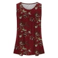 thumbnail image 4 of Summer Sale sovlvnd Womens Over Size Loose Comfy Tee Blouse Women's Summer Casual Sleeveless Blouse Crewneck Tops Floral Printed T-Shirt Vest For Women Leggings Pleated Blouse, 4 of 6