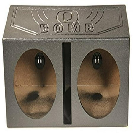 Q Power QBOMB15V Dual 15-Inch Vented Speaker Box from High Grade MDF Wood with Durable Bed Liner