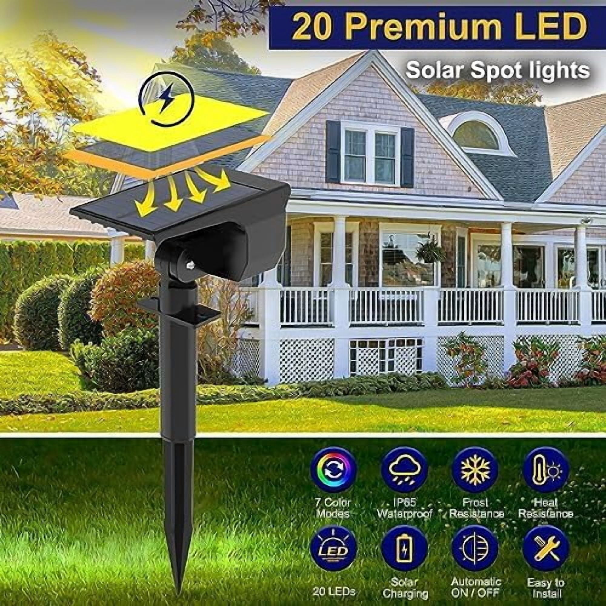 Nipify 1 Pack Solar Spot Lights Outdoor Color Changing (Rgb), Solar Uplights for Trees, Solar Powered Spot Lights Outdoor