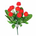 thumbnail image 1 of Ramo de flores de simulación de 9 cabezas, tela de adorno floral falso, decoración de vegetación, sala de estar, rojo oscuro Advancent HA8158-03B, 1 of 6