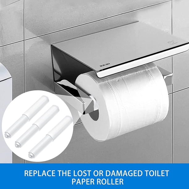 Paquete de 3 portarrollos de papel higiénico, portarrollos de papel higiénico de repuesto de plástico con resorte para gabinetes de cocina, baño, inodoro, blanco XianweiShao 8390613919458