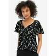 thumbnail image 4 of Ellos Women's Flutter Sleeve Blouse Tunic, 4 of 5