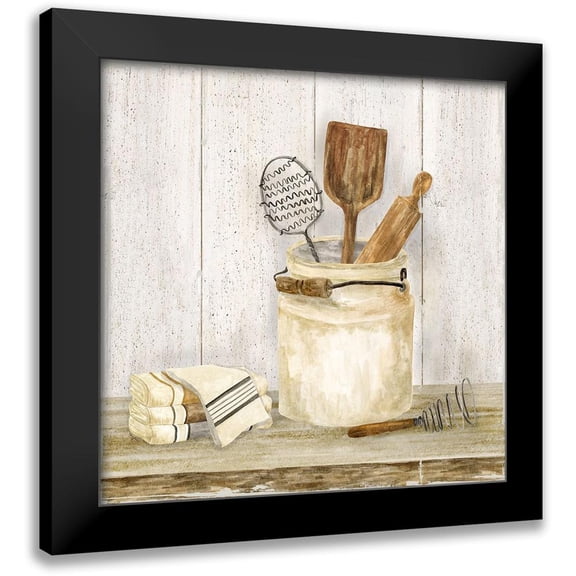 Reed, Tara 12x12 Black Modern Framed Museum Art Print Titled - Vintage Kitchen I