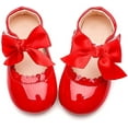 thumbnail image 5 of Baby Girls Shoes Mary Jane Flats Bowknot Non-Slip Toddler Girl Dress Shoes First Walkers Princess Wedding Shoes, 5 of 7