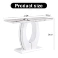 thumbnail image 3 of Sumdeal Modern Console Table for Entryway,47" Console Entryway Table w/Faux Marble Top & U Shape Pedestal Base,Long Narrow Console Sofa Table Entrance Hallway Table for Living Room Behind Couch,White, 3 of 8