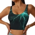 thumbnail image 2 of Picia Green Lightning Flash Sports Bra for Women,Padded Strappy Sports Bras Medium Support Yoga Bra with Removable Cups,Running Yoga Bra-XX-Large, 2 of 9