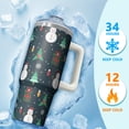 thumbnail image 4 of 30 Oz Snowflakes Christmas Tumbler With Handle, Coffee Travel Cup, Winter Holiday Present, 4 of 5