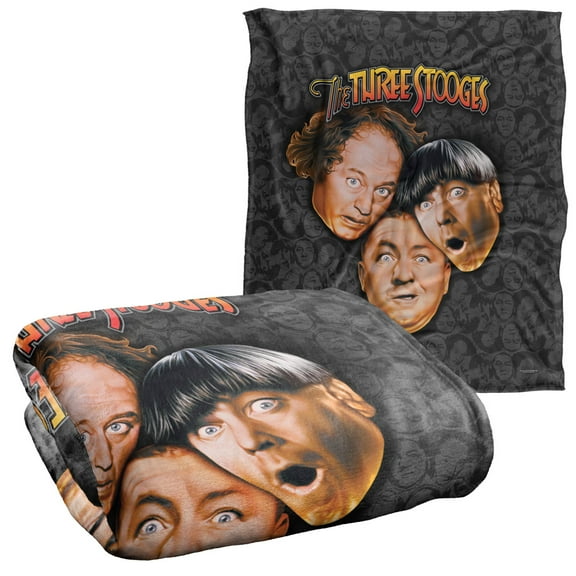 Three Stooges Stooges All Over Officially Licensed Silky Touch Super Soft Throw Blanket 50' x 60'