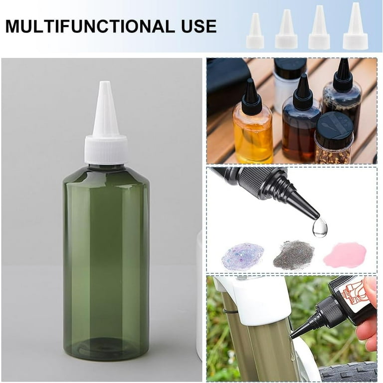 BENECREAT 12PCS 120ml Bouteilles De Squeeze Vides En Plastique Avec Bouchon De Torsion Noir Bouteilles De Distribution Squeeze Graduées Pour Colle De Tatouage Liquide à L'encre