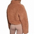 thumbnail image 4 of Womens Fleece Full-Zip Jacket Long Sleeve Coat Soft Warm with Pockets Camel Color M, 4 of 9