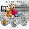 thumbnail image 5 of Memoryfield 2' x 8' Washable Plaid Runner Rug, Modern Non-Slip, Stain-Resistant Floor Carpet for Bedroom, Entryway, Kitchen, Dining Room & Dorm, Green, 5 of 6