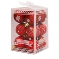 thumbnail image 1 of 12Pcs/1 Box Plastic  Ball Vibrant Color Glitter Powder Glossy Christmas Ball With Hanging Rope for  Tree, 1 of 11
