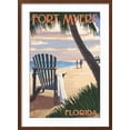 thumbnail image 2 of Art.com Fort Myers, Florida - Adirondack Chair on the Beach Art Print by Lantern Press, Brown Frame Wall Art, 21" x 29", 2 of 5