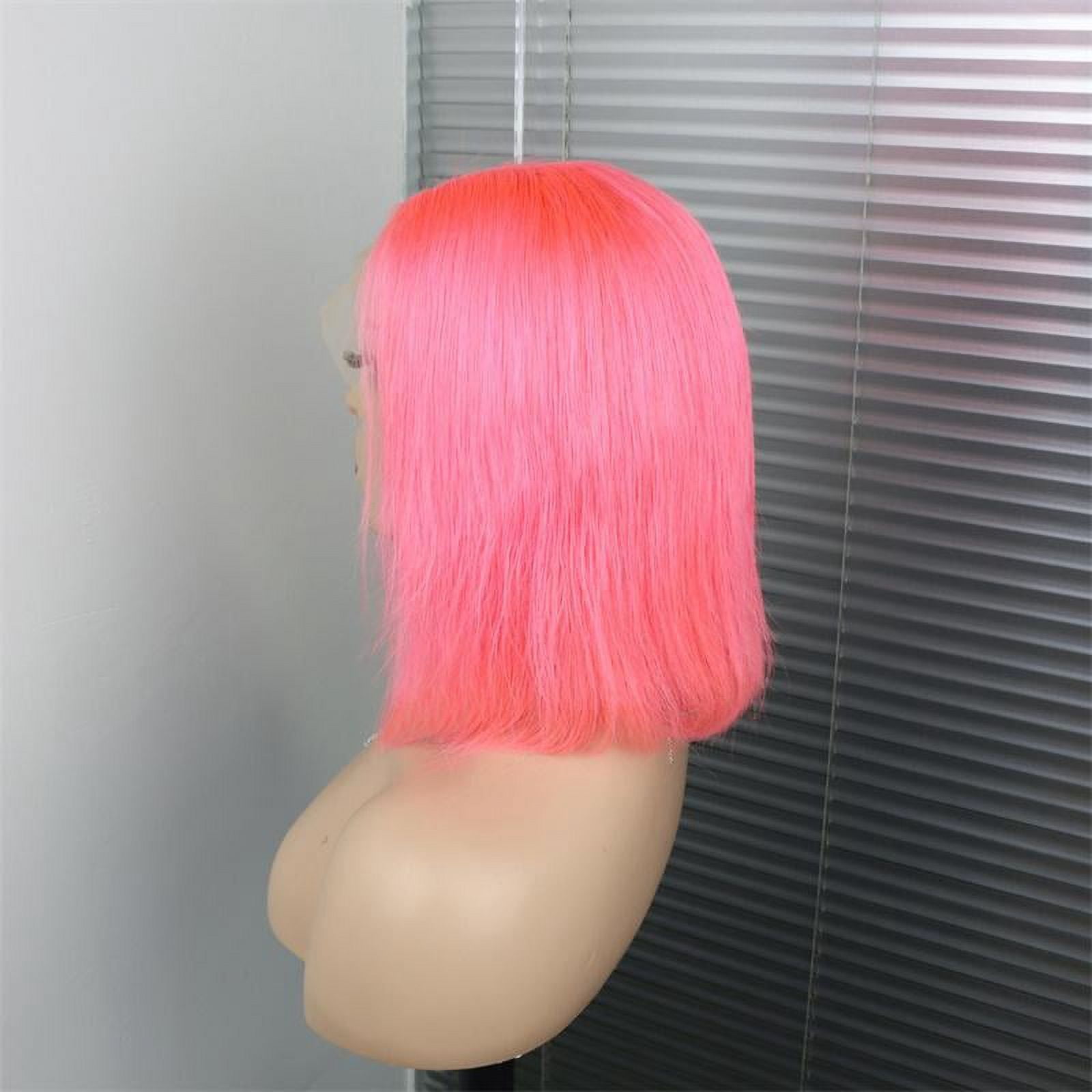 Pink Bob Wigs 13x4 Lace Front Human Hair Wigs Straight Brazilian Virgin Hair Pre Plucked Hairline Bleached Knots Unprocessed Wig for Women 10inch