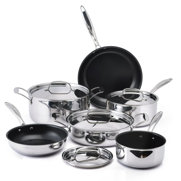Better Homes & Gardens 10 Piece Triply Stainless Steel Nonstick
