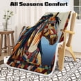 thumbnail image 2 of Sleepwish Horse Blanket, Colorful Sherpa Throw Blanket for Couch Sofa Boho Horse Themed Throw Blanket for Decor, 50x60", 2 of 7