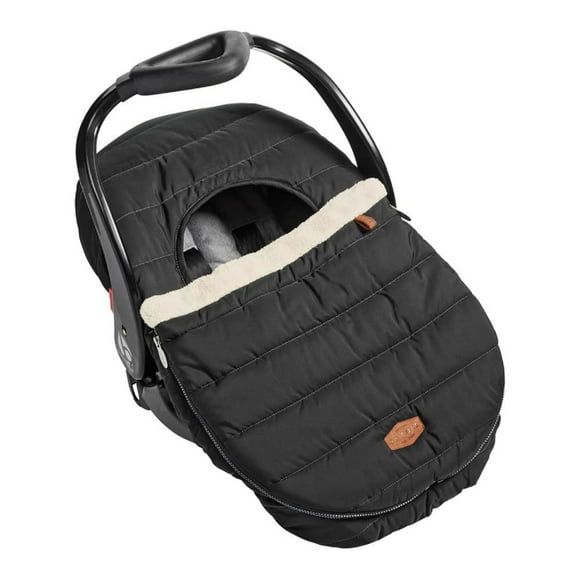JJ Cole Funda de Invierno para Asiento de Coche de Bebé - Funda de Invierno para Asiento de Coche o Cochecito - Fundas de Asiento de Coche para Bebés con Forro de Sherpa Cálido - Negro
