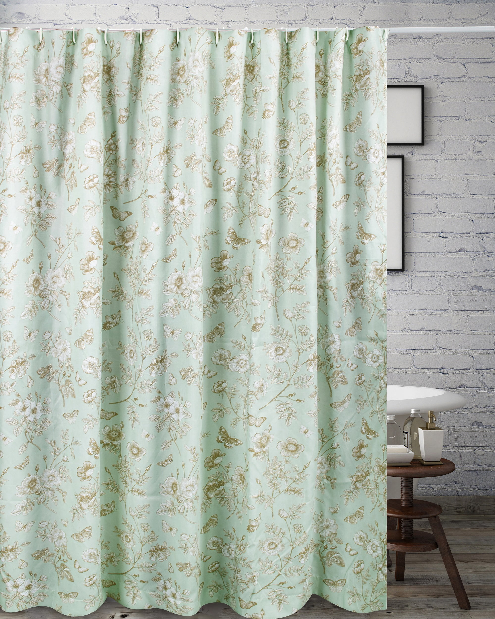 Greenland Home Fashions Olivia Butterfly Garden Traditional Shower Curtain, 72" x 72"